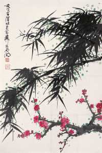 谢稚柳 壬戌(1982)年作 双清图 立轴